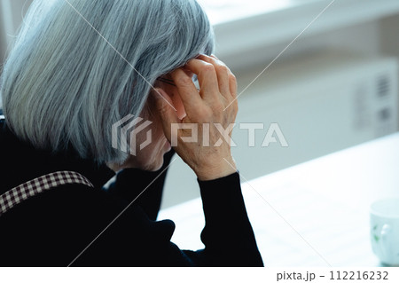 一人暮らしのシニア女性 一人暮らしのシニア女性 112216232