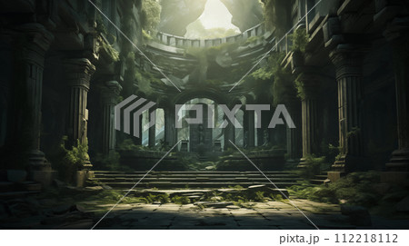Ruins of old abandoned stone temple 112218112
