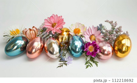 Shiny Iridescent Easter Eggs Shiny Iridescent Easter Eggs 112218692