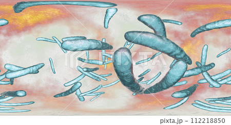 360-degree spherical panorama of bacteria Mycobacterium tuberculosis 112218850