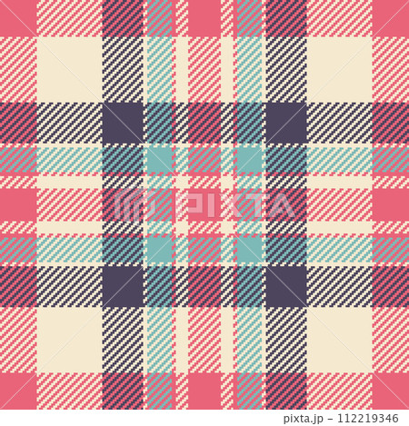 Textile design of textured plaid. Checkered fabric pattern swatch for shirt, dress, suit, wrapping paper print, invitation and gift card. Textile design of textured plaid. Checkered fabric pattern swatch for shirt, dress, suit, wrapping paper print, invitation and gift card. 112219346