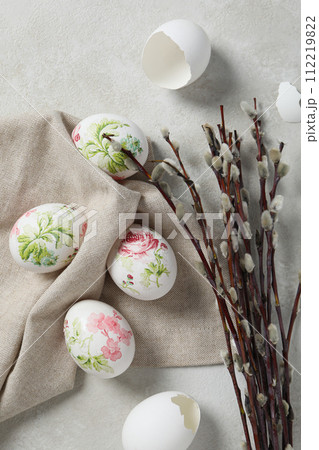Spring holiday - Easter, concept of Easter with willow Spring holiday - Easter, concept of Easter with willow 112219822