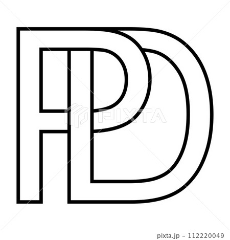 Logo sign pd dp icon double letters logotype p d 112220049