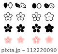 シンプルな桜のベクターアイコンセット 112220090