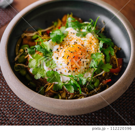 Asian food ramen top view 112220396