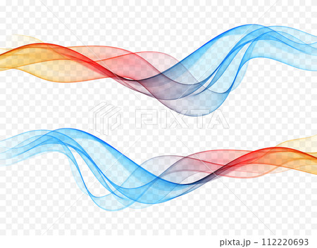 Wavy design element,abstract transparent color wave. 112220693