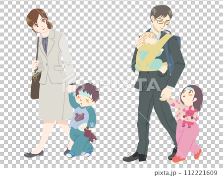 サラリーマンと病気の子供 112221609
