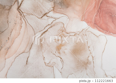 Luxurious alcohol ink painting. Liquid marble texture design. Modern abstract marble background. Luxurious alcohol ink painting. Liquid marble texture design. Modern abstract marble background. 112221663
