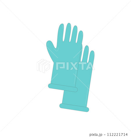 Gloves isolated on white background. Vector flat with outline illustration Gloves isolated on white background. Vector flat with outline illustration 112221714