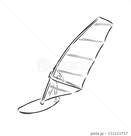 Windsurfing sketch. Vector illustration. windsurfing vector 112221757