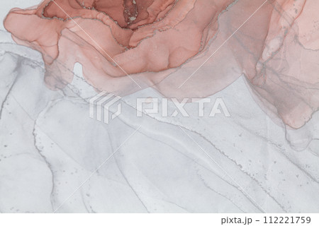 Luxury abstract fluid art painting in alcohol ink technique paints. 112221759