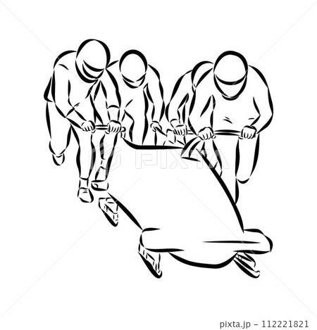 Vector illustration. Illustration shows a bobsledder driving on the car. Bobsleigh. Winter sport 112221821