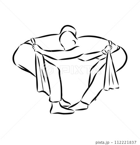 Martial arts coach, sambo, judo and wrestling. belt wrestling vector sketch Martial arts coach, sambo, judo and wrestling. belt wrestling vector sketch 112221837