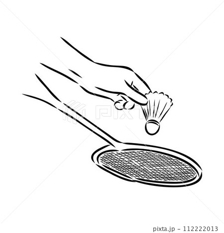 illustration of Badminton. Hand drawn. 112222013
