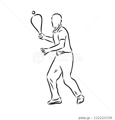 basque pelota vector line icon. playing basque pelota. sport pictogram illustration. basque pelota vector line icon. playing basque pelota. sport pictogram illustration. 112223156