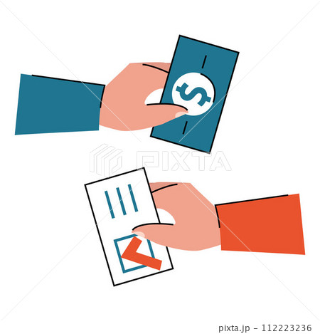 Hands exchange vote for cash 112223236