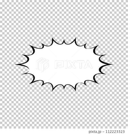 [Single item] A simple speech bubble that can be used to express surprise, screams, and screams 112223323