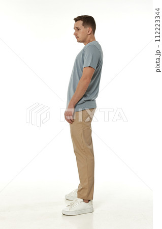 offended frustrated young man on white background. sadness 112223344