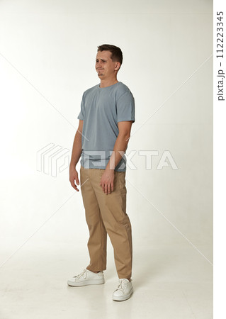 offended frustrated young man on white background. sadness 112223345