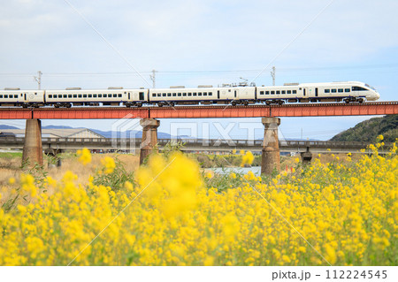 春の八坂川を渡る特急「ソニック」(JR九州) 春の八坂川を渡る特急「ソニック」(JR九州) 112224545