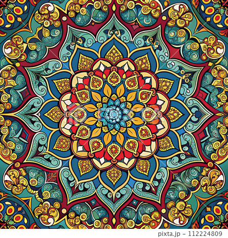 colorful arabesque patternのイラスト素材 [112224809] - PIXTA