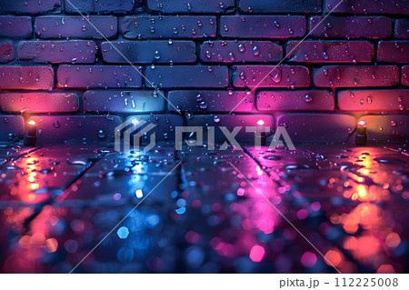 Brick Wall With Rain Drops 112225008
