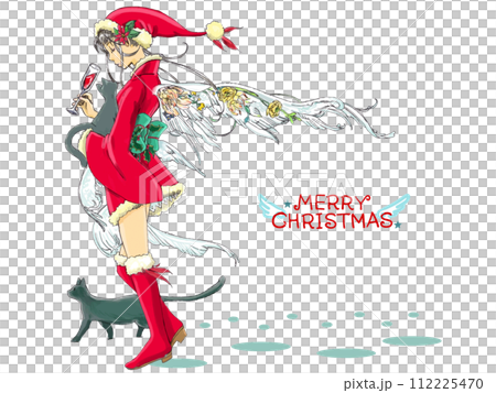 聖誕快樂貓和酒 112225470
