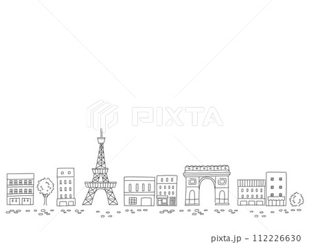 パリをイメージしたシンプルな線画 パリをイメージしたシンプルな線画 112226630