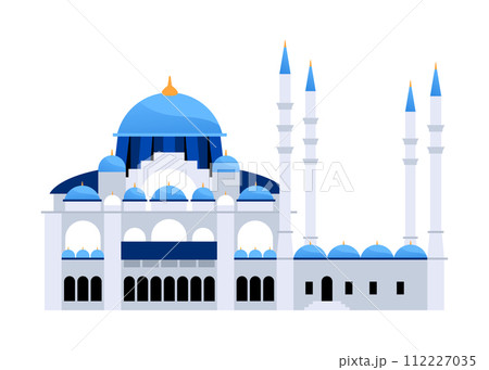 Suleymaniye Mosque - modern flat design style single isolated image Suleymaniye Mosque - modern flat design style single isolated image 112227035