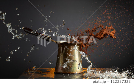 Black coffee making. Black coffee making. 112227322
