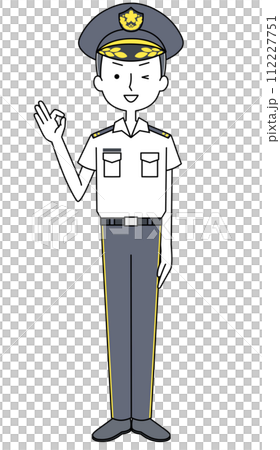 オッケーサイン　陸上自衛隊　幹部（夏制服・半袖）のイラスト 112227751
