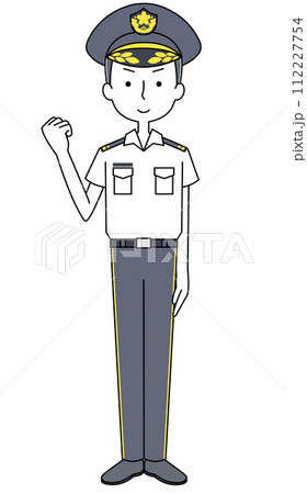 ガッツポーズ 陸上自衛隊 幹部(夏制服・半袖)のイラスト ガッツポーズ 陸上自衛隊 幹部(夏制服・半袖)のイラスト 112227754