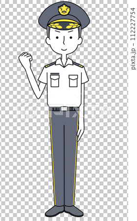 ガッツポーズ 陸上自衛隊 幹部(夏制服・半袖)のイラスト ガッツポーズ 陸上自衛隊 幹部(夏制服・半袖)のイラスト 112227754