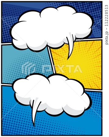 vertical abstract comic book, pop art cartoon layout template halftone dotted background 112228513