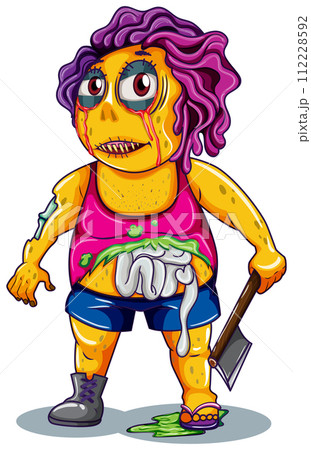 a zombie character isolated 112228592