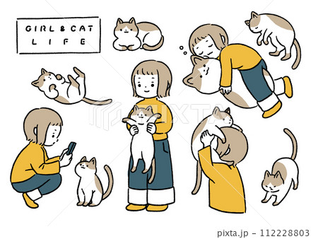 猫と女の子の暮らしセット 猫と女の子の暮らしセット 112228803