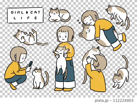 猫と女の子の暮らしセット 猫と女の子の暮らしセット 112228803