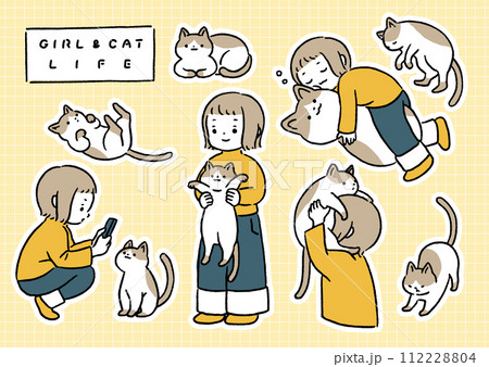 猫と女の子の暮らしセット 猫と女の子の暮らしセット 112228804
