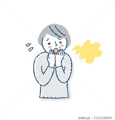 口臭を気にしている女性 112229055