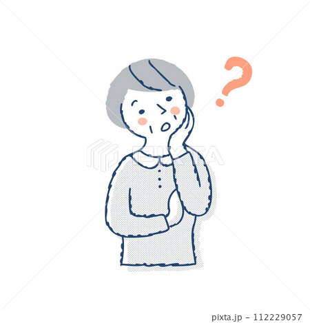 物忘れの症状のシニア女性 物忘れの症状のシニア女性 112229057