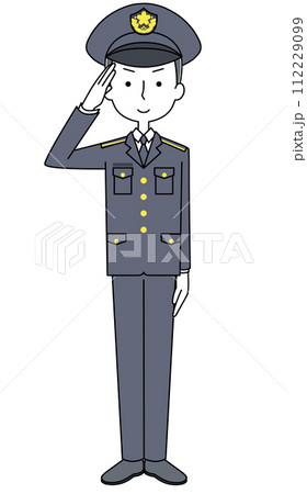 敬礼 陸上自衛隊 曹士(冬制服)のイラスト 敬礼 陸上自衛隊 曹士(冬制服)のイラスト 112229099