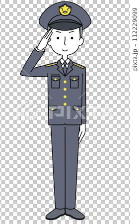 Saluting Ground Self-Defense Force Sergeant (Winter Uniform) Illustration 112229099