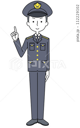 指差し　陸上自衛隊　曹士（冬制服）のイラスト 112229102