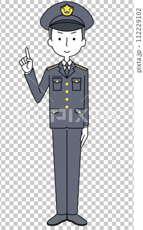 指差し　陸上自衛隊　曹士（冬制服）のイラスト 112229102