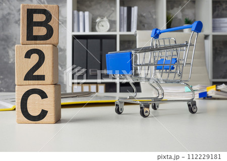 Cubes B2C Business to Consumer and shopping cart. Cubes B2C Business to Consumer and shopping cart. 112229181