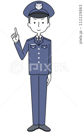 指差し　航空自衛隊　曹士（冬制服）のイラスト 112229863