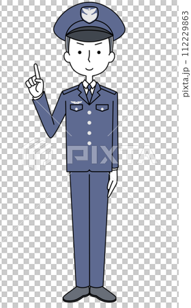 指差し　航空自衛隊　曹士（冬制服）のイラスト 112229863