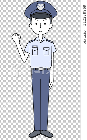 ガッツポーズ　航空自衛隊　曹士（夏制服・半袖）のイラスト 112229869