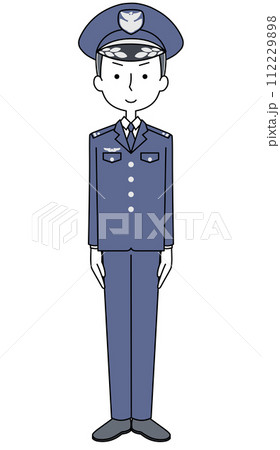 きをつけ 航空自衛隊 幹部(冬制服)のイラスト きをつけ 航空自衛隊 幹部(冬制服)のイラスト 112229898