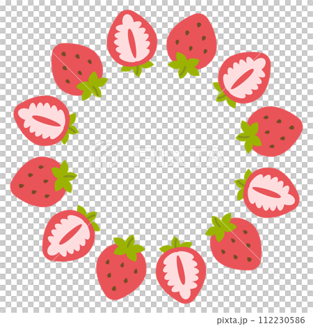 Circular frame of strawberry, cross section of strawberry 112230586